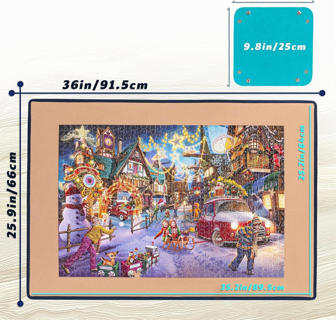 Tektalk faltbares Puzzle Board mit 6 Sortierschalen, tragbare Puzzlematte mit transparenter wasserdi