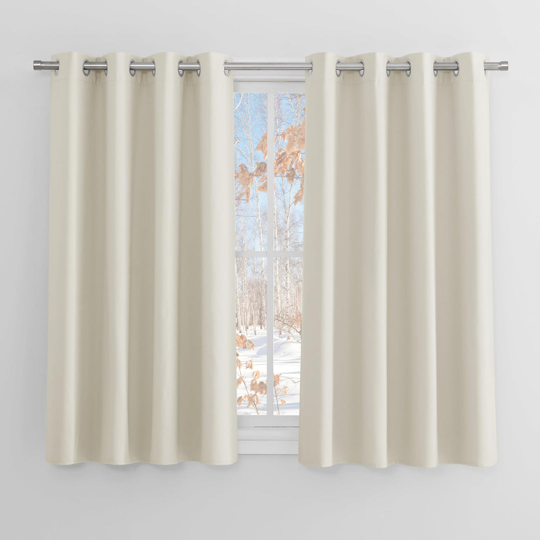 PONY DANCE Gardinen Wohnzimmer Modern Kurz 2 Stücke H 114 x B 132 cm Scheibengardine Blickdicht Verd