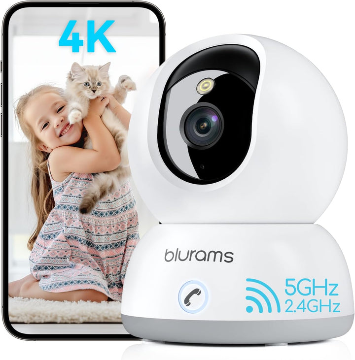 blurams 2K Überwachungskamera Innen, 360° WLAN Kamera,2.4G/5G, Bewegungsverfolgung Nachtsicht Hausti