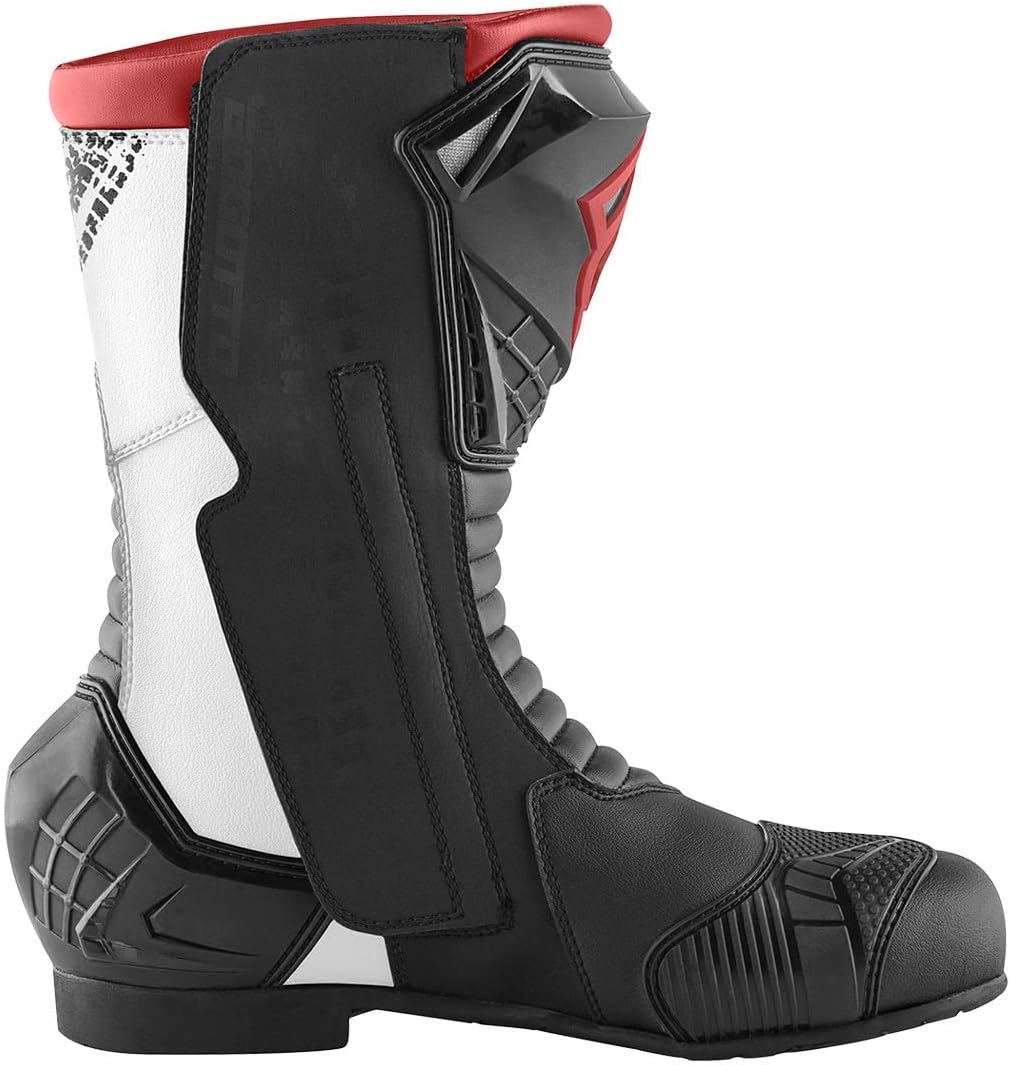 Bogotto Losail Evo Motorradstiefel, schwarz/weiss/rot, 48 Schwarz Weiss Rot 48 EU, Schwarz Weiss Rot