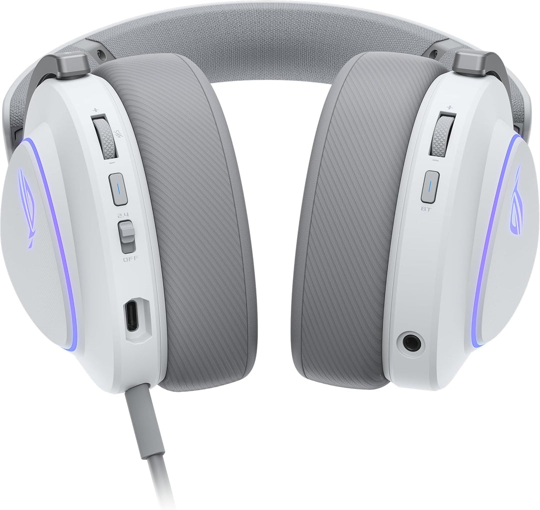 ASUS ROG Delta II White kabelloses RGB Gaming Headset (SpeedNova, Bluetooth, 2,4 GHz, 3,5-mm-Anschlu