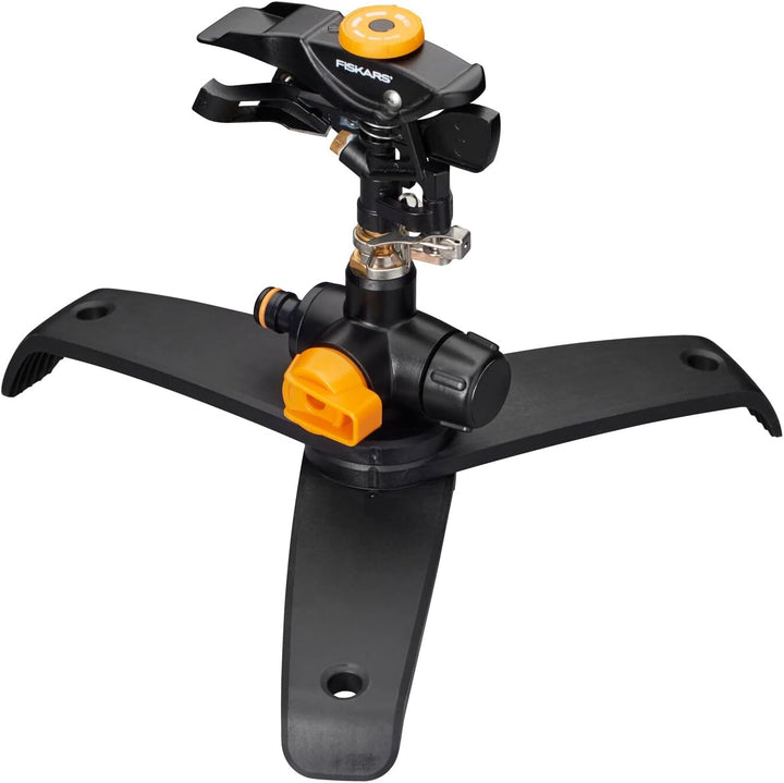 Fiskars Pulsierender Sprinkler XL, On/Off-Ventil, Mit Sprühbildkontrolle und Rotationskontrolle, Uni