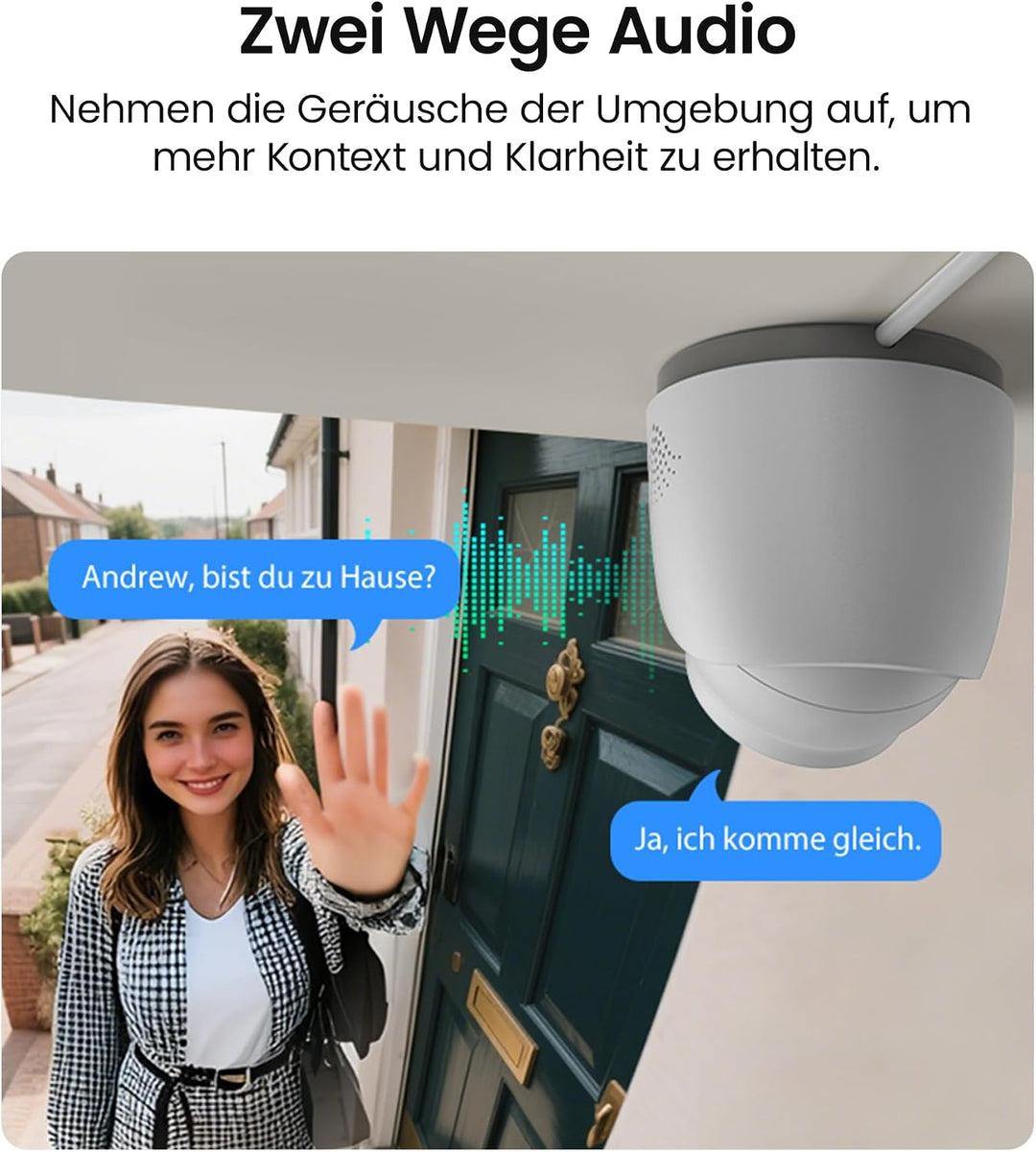 ZOSI 4K PoE Überwachungskamera Set Aussen, 4X 8MP Kameras mit 2-Wege-Audio | 8CH NVR ohne HDD, Perso