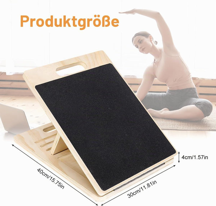 Mobility Slant Board,40x30x4cm Rutschfestes Portable Schrägbrett, Einstellbarem Balance Board Holz,