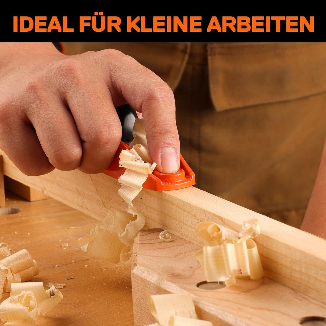 JORGENSEN Mini Holzhobel, Mini-Handhobel für präzise Holzbearbeitung, Ideal zum Trimmen, Polieren un