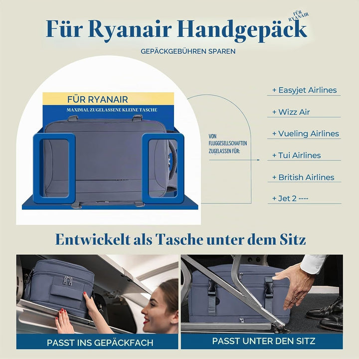 Lossga Für Ryanair Handgepäck 40x20x25 Handgepäck Rucksack Reiserucksack Flugzeug Rucksack 40x20x25
