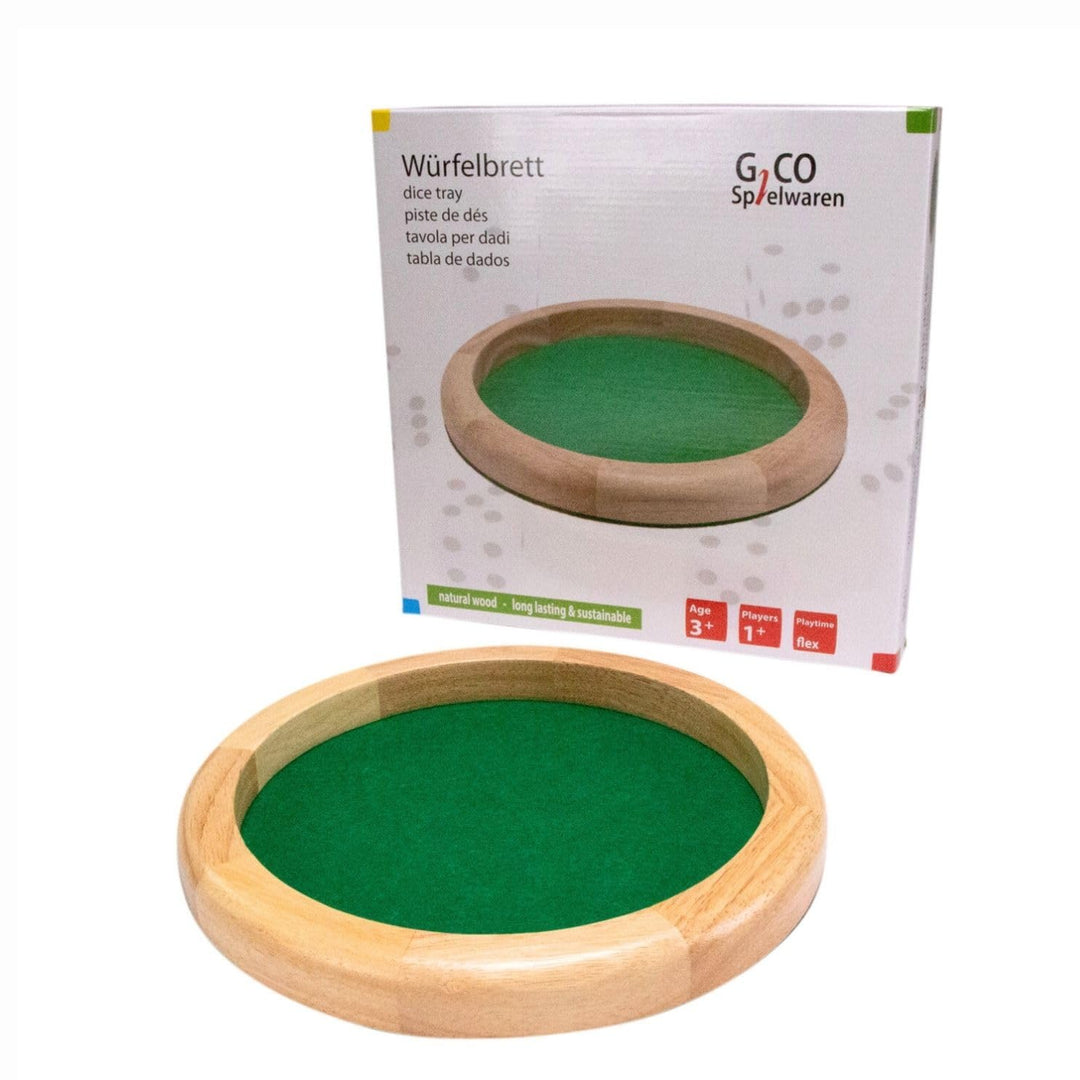 GICO Würfelteller/Würfelbrett rund und gross aus Holz Durchmesser 29 cm H 3,5 cm 7955