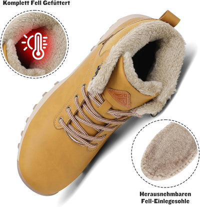 Mishansha Warme Gefüttert Winterschuhe Herren Damen Wasserabweisend Winterstiefel Wanderschuhe Gr.36