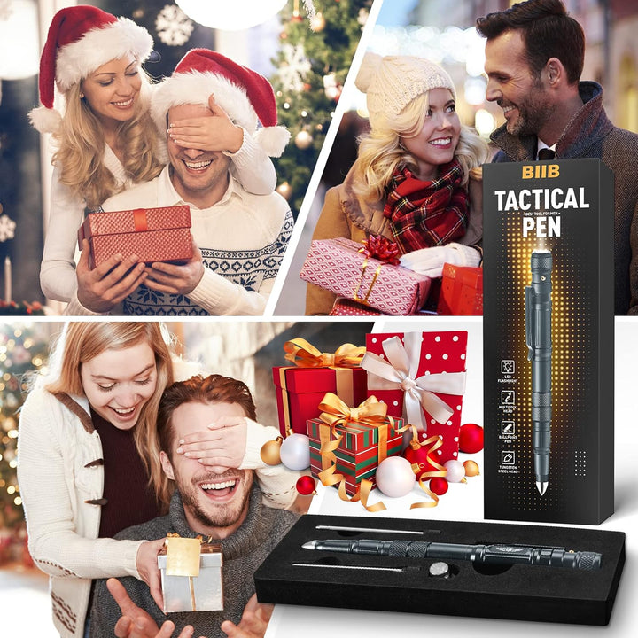 BIIB Geschenke für Männer,Multitool Pen mit LED Gadgets, Feuerwehr Geschenke, Valentinstag Geschenke