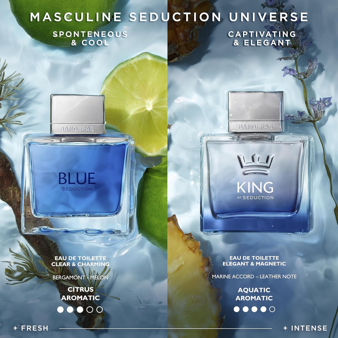 Antonio Banderas Perfumes – Blue Seduction – Eau de Toilette Spray für Herren – 200 ml Aromático 200