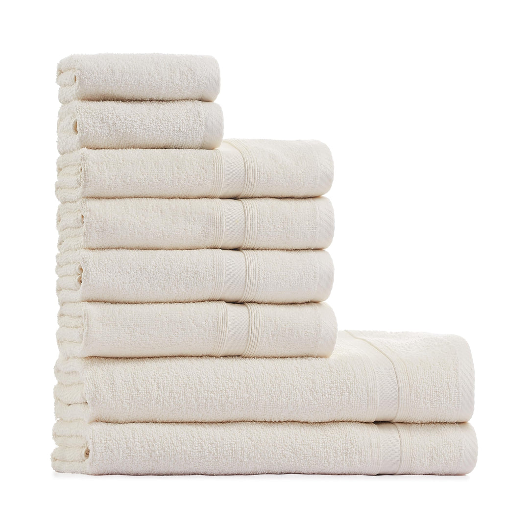 Tuiste Handtücher Set Creme |%100 Baumwolle Handtuch Set 8 Teilig | 2X Badetücher Set, 4X Handtücher