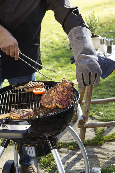 Rösle Grillhandschuhe, 2-TLG, Leder, Zertifiziert, Universalgrösse 24/XL in Geschenkkarton - Ofenhan