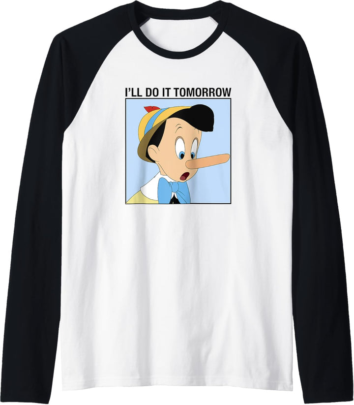 Disney Pinocchio Ich mache es morgen Raglan