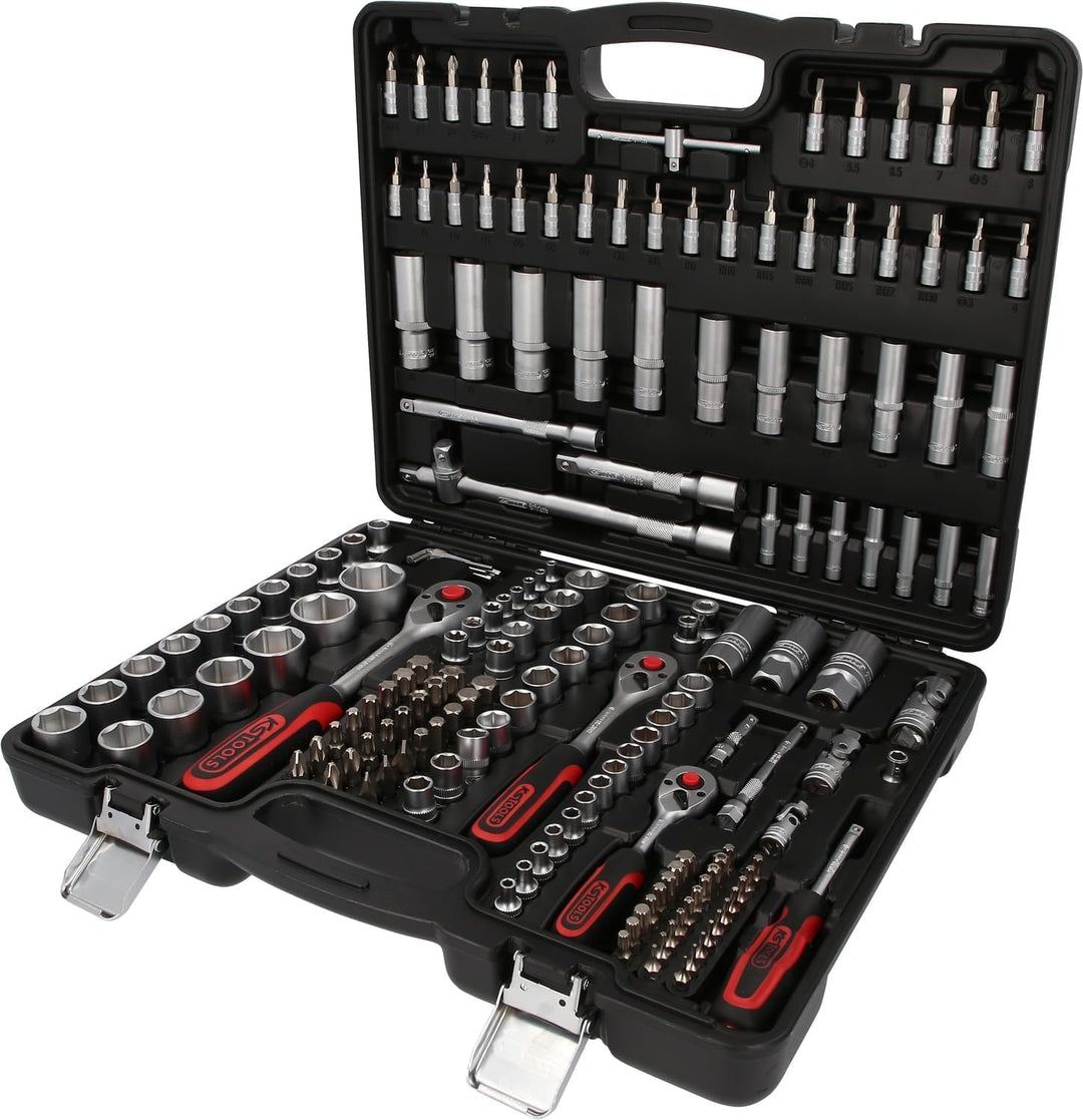 KS Tools 917.0779 1/4" + 3/8" + 1/2" Steckschlüssel-Satz, 179-tlg. &amp; Kraftmann Maul-Ringschlüssel-Sa