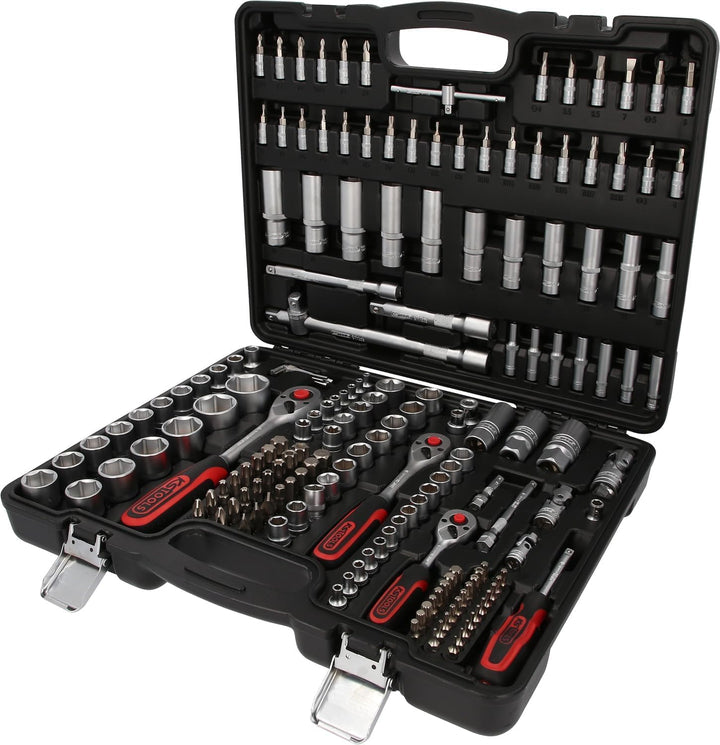 KS Tools 917.0779 1/4" + 3/8" + 1/2" Steckschlüssel-Satz, 179-tlg. &amp; Kraftmann Maul-Ringschlüssel-Sa