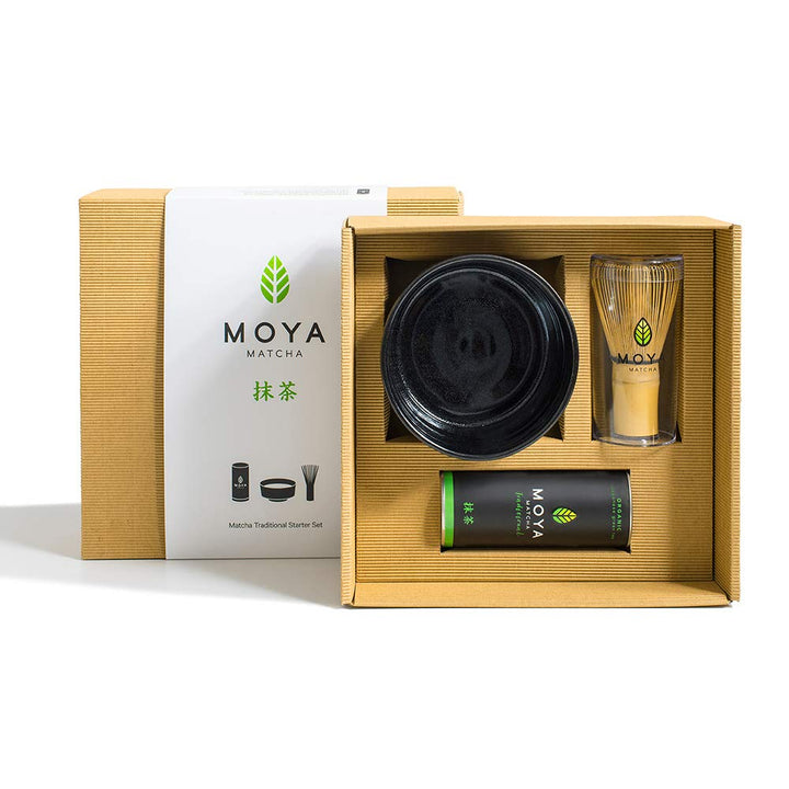 Organischer Moya Matcha Tee Set Pulver Grün | BIO 30g Traditionelle Klasse (II) | Verpackung + Match