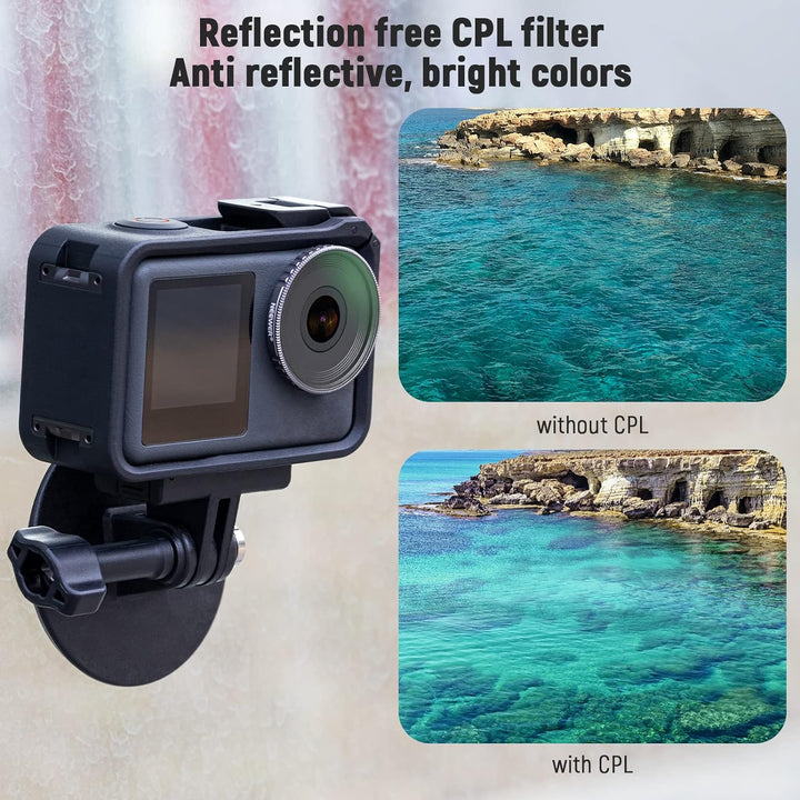 NEEWER ND/CPL Filter Set Kompatibel mit DJI Osmo Action 3, HD Optisches Glas ND8/PL+ND16/PL+ND32/PL+