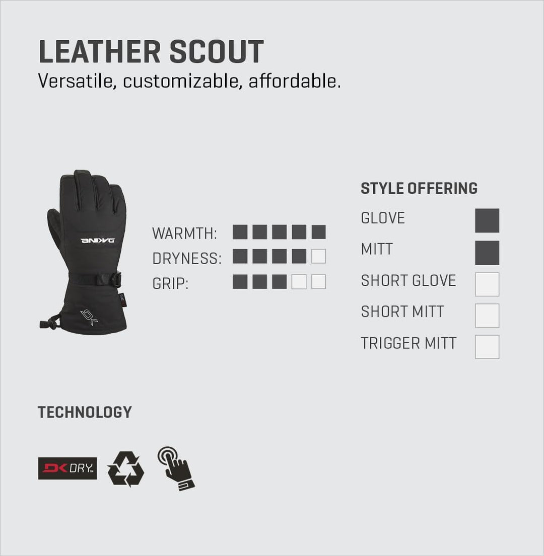 Dakine Leather Scout Winter Glove Schwarz-DK L, Schwarz-DK L