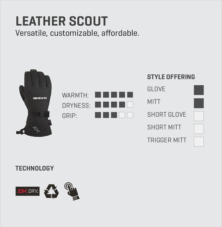Dakine Leather Scout Winter Glove Schwarz-DK L, Schwarz-DK L