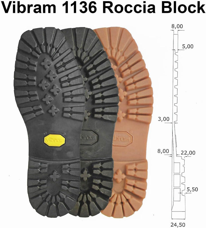 Langlauf Schuhbedarf Exclusiv Vibram Langsohle mit Absatz Vibram 1136 + Kövulfix 120g Schuhkleber zu