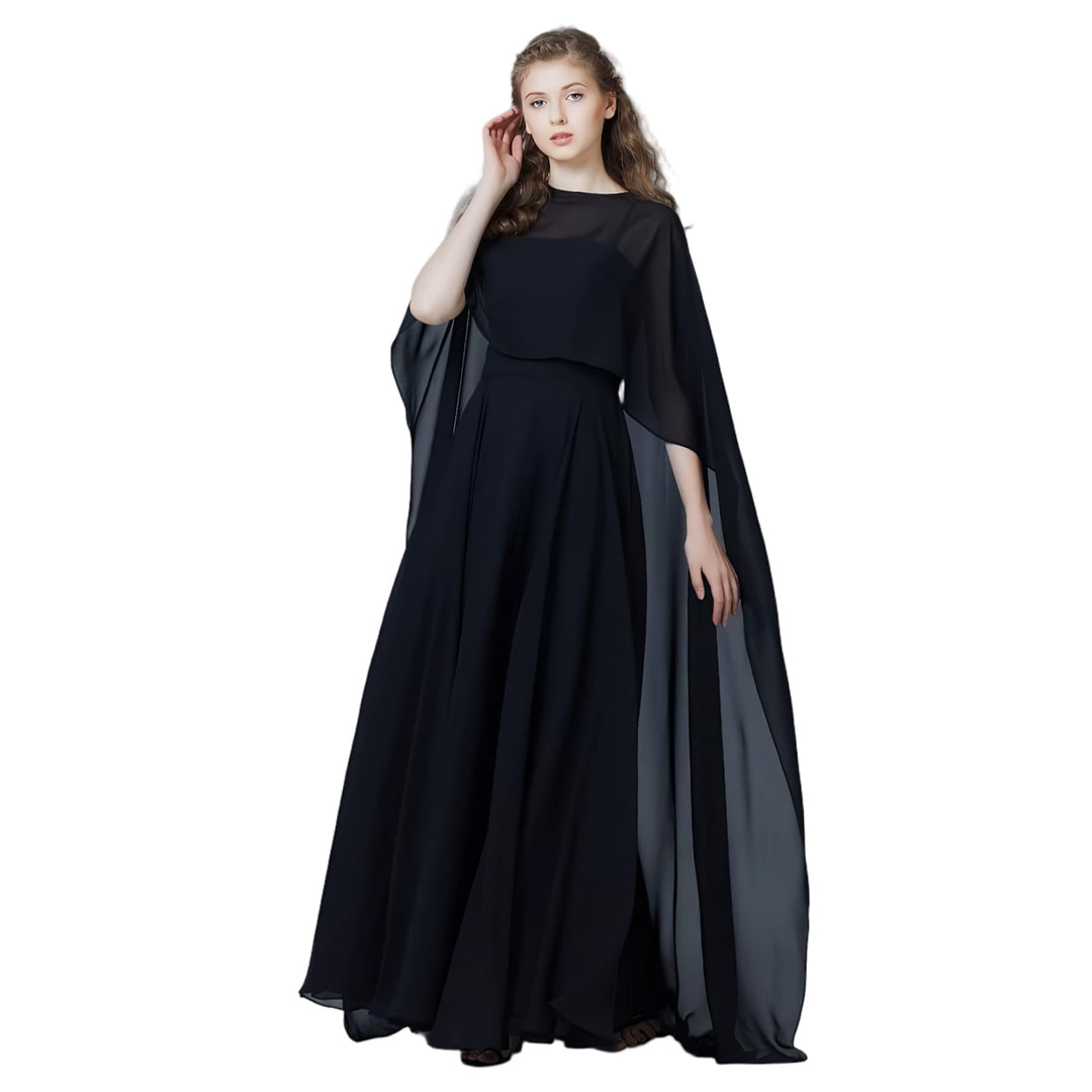 Durchsichtiger Chiffon-Umhang für Damen, 59 Zoll, eleganter Brautschal für Hochzeiten und Abendveran