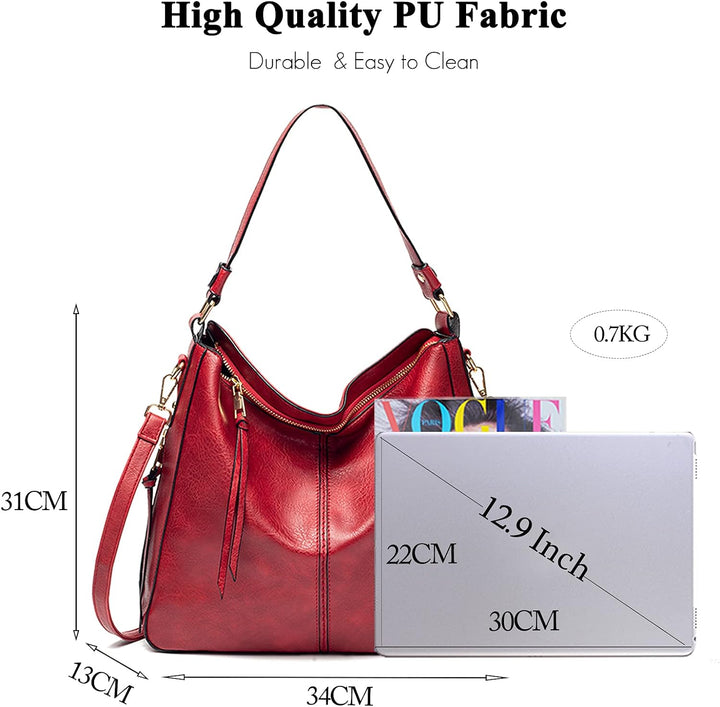 FANDARE Damen Handtasche Frauen Umhängetaschen Schultertasche PU Leder Tote Beutel Schultertasche fü