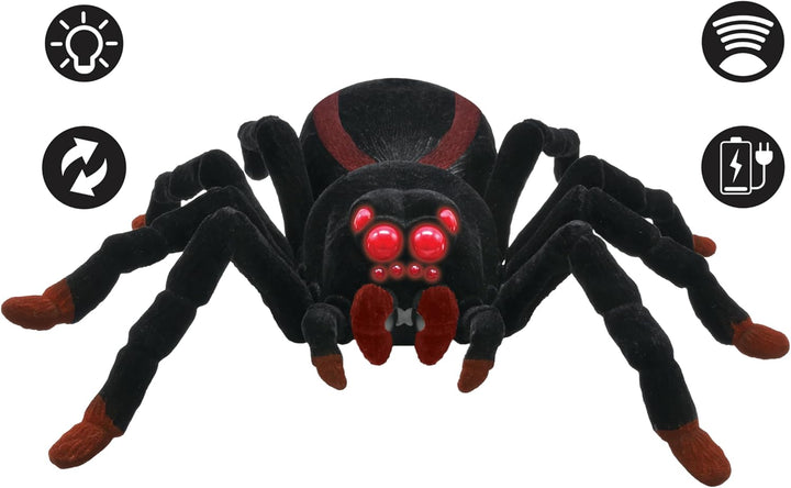 Lexibook, Ferngesteuerte realistische Tarantel/Spinne, 8 haarige Beine, 2 Mandibeln, Lichteffekte in