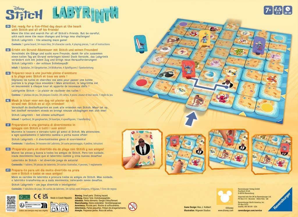 Ravensburger 24943 - Stitch Labyrinth - Der Spieleklassiker für 2-4 Spieler ab 7 Jahren mit dem lieb