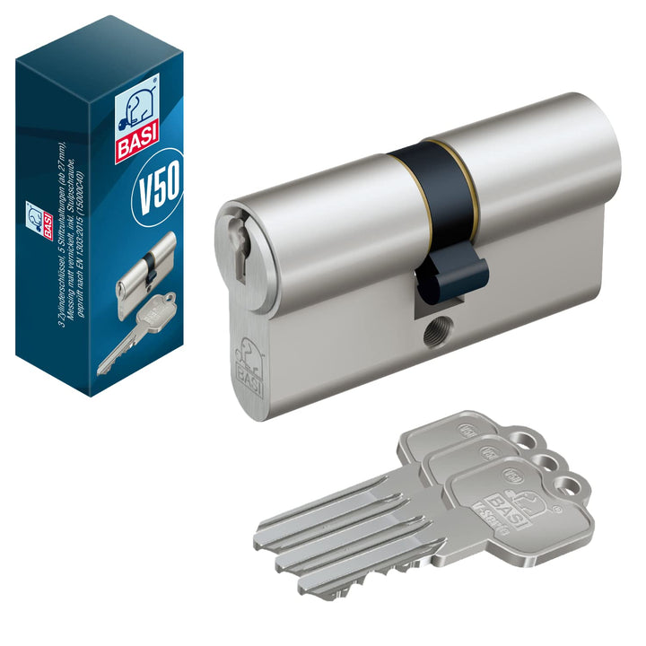 BASI | V50 Profil-Kurzzylinder 27/27 mm mit Not- und Gefahrenfunktion | Verschiedenschliessend | Pro