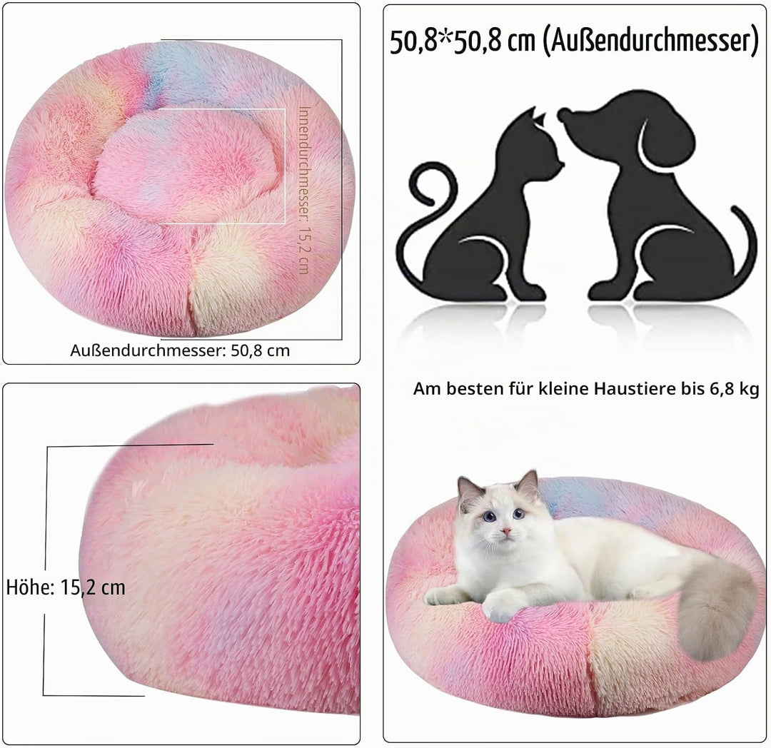 Nisrada Katzenbetten für Indoor-Katzen, 50cm, Hundebett für kleine Melium-grosse Hunde, waschbares,