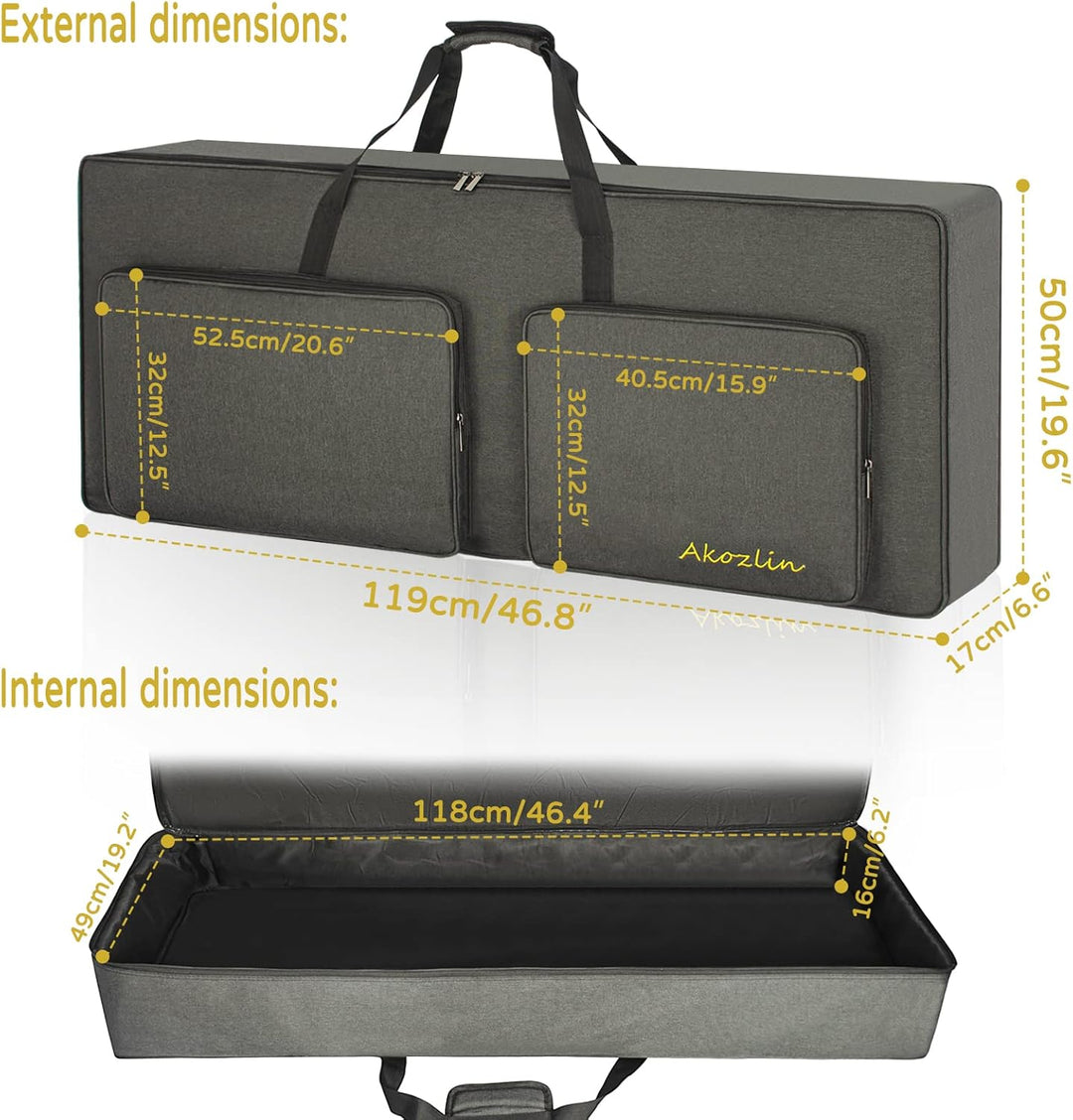 AKOZLIN Tasche für 76 Tasten, tragbar, langlebig, gepolstert, universal, wasserdicht, Oxford-Stoff,