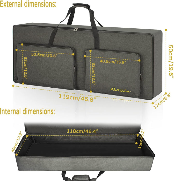 AKOZLIN Tasche für 76 Tasten, tragbar, langlebig, gepolstert, universal, wasserdicht, Oxford-Stoff,