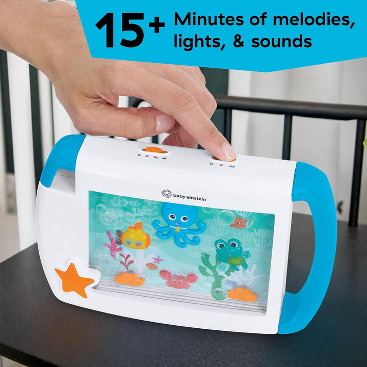 Baby Einstein On-the-Go Sea Dreams Soother, tragbares Baby-Tablet-Spielzeug mit Musik und Lichtern,
