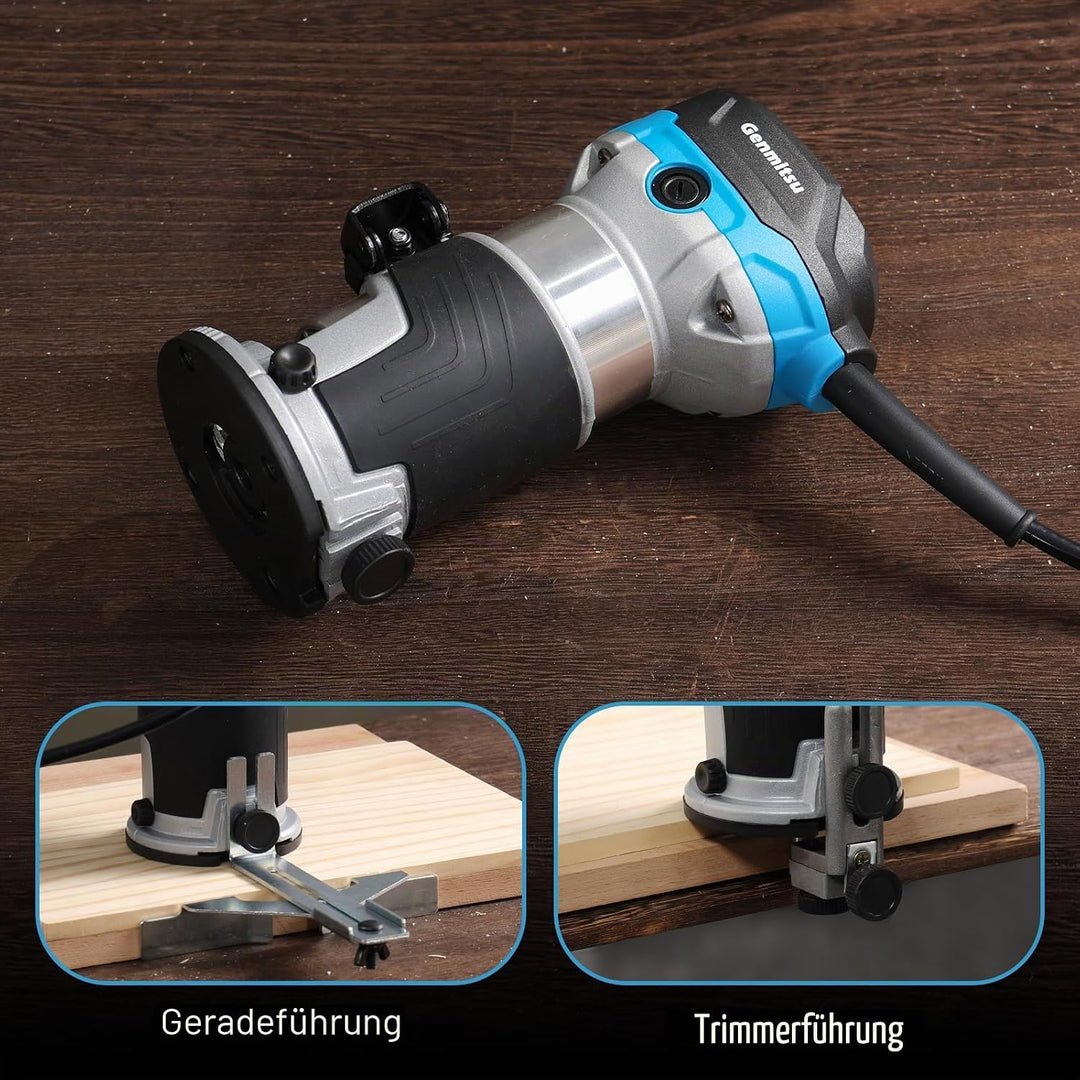 Genmitsu Oberfräse und Trimmer 1,25HP, mit fester Basis, 6 variable Geschwindigkeiten, 10.000–30.000