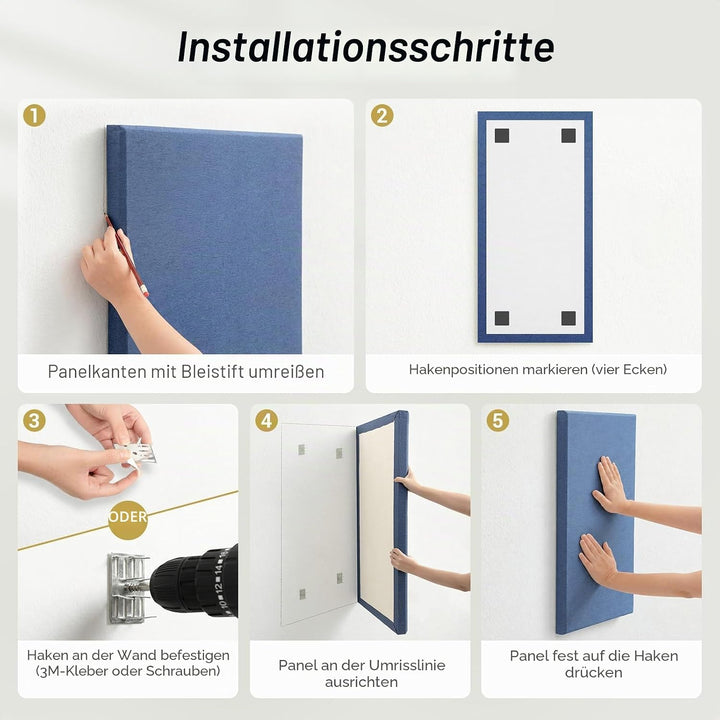 TONOR gross Fiberglas Akustikpaneele, 100x50x4 cm Akustikbild Schallabsorber Wand aus Wanddekoration