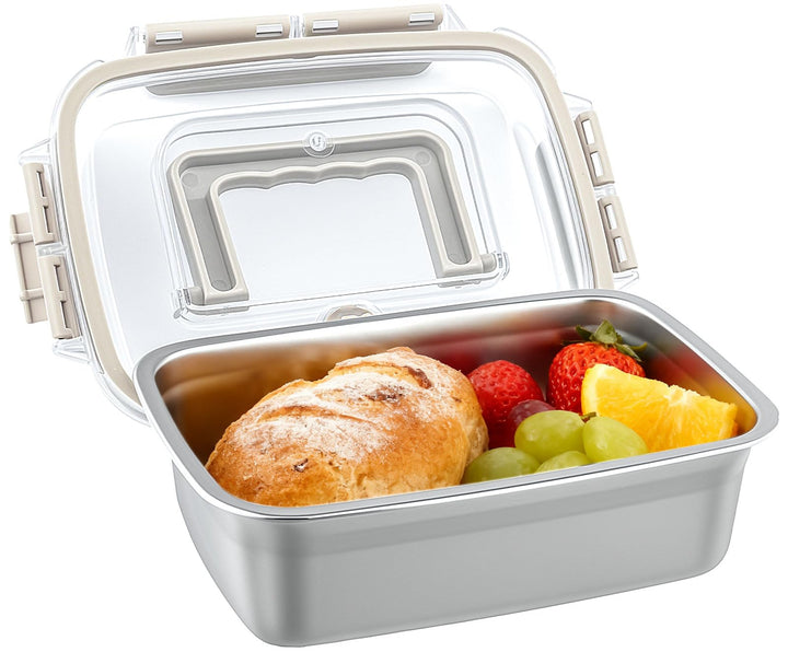 Brotdose Edelstahl, 1000ml Lunchbox aus Edelstahl Handhaben und Ersatzdichtung Auslaufsicher Brotdos