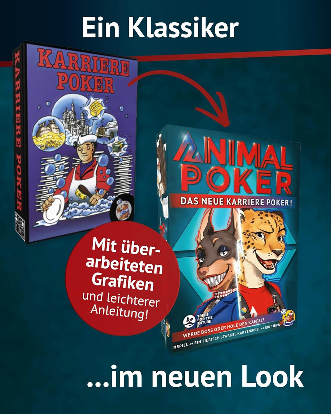 HeidelBär Games Animal Poker - Das tierische Kartenspiel - Neuauflage von Karriere Poker - Deutsch -