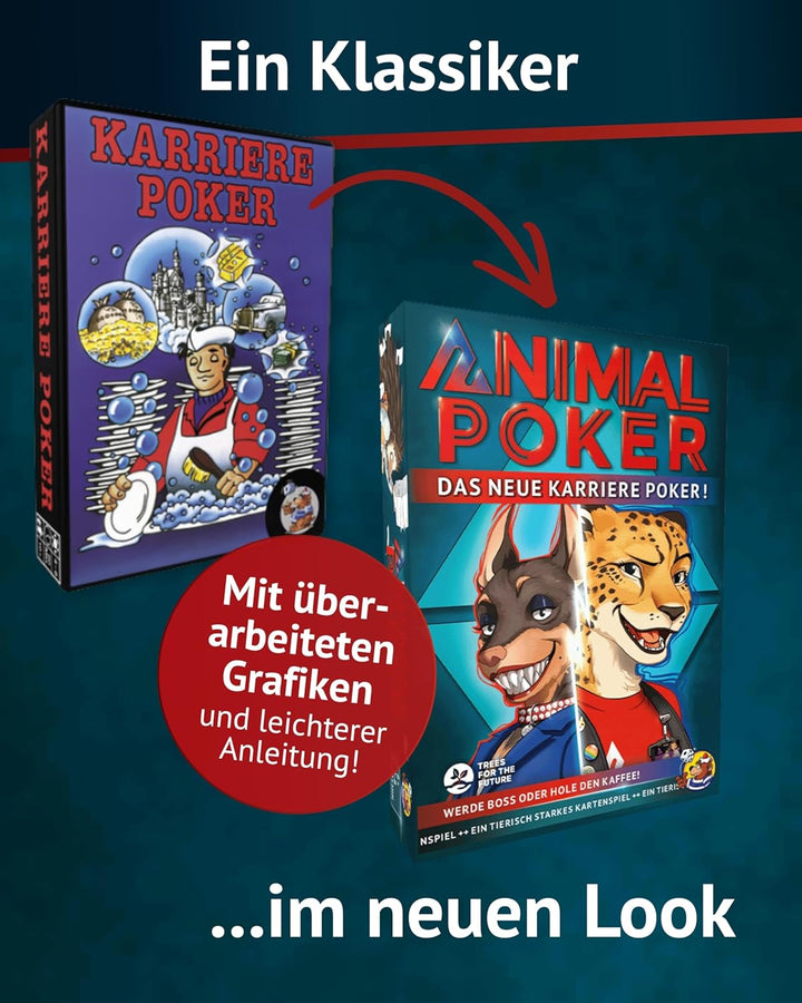 HeidelBär Games Animal Poker - Das tierische Kartenspiel - Neuauflage von Karriere Poker - Deutsch -