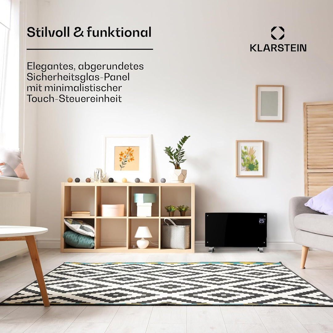 Klarstein Elektroheizung, Konvektor-Heizung Freistehend oder Wandmontage, Mobile Elektroheizung Ener