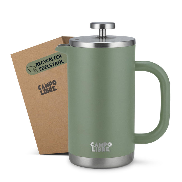 Campo Libre. Giorgio. French Press I Kaffeebereiter aus doppelwandigem Edelstahl 0,6l I plastikfreie