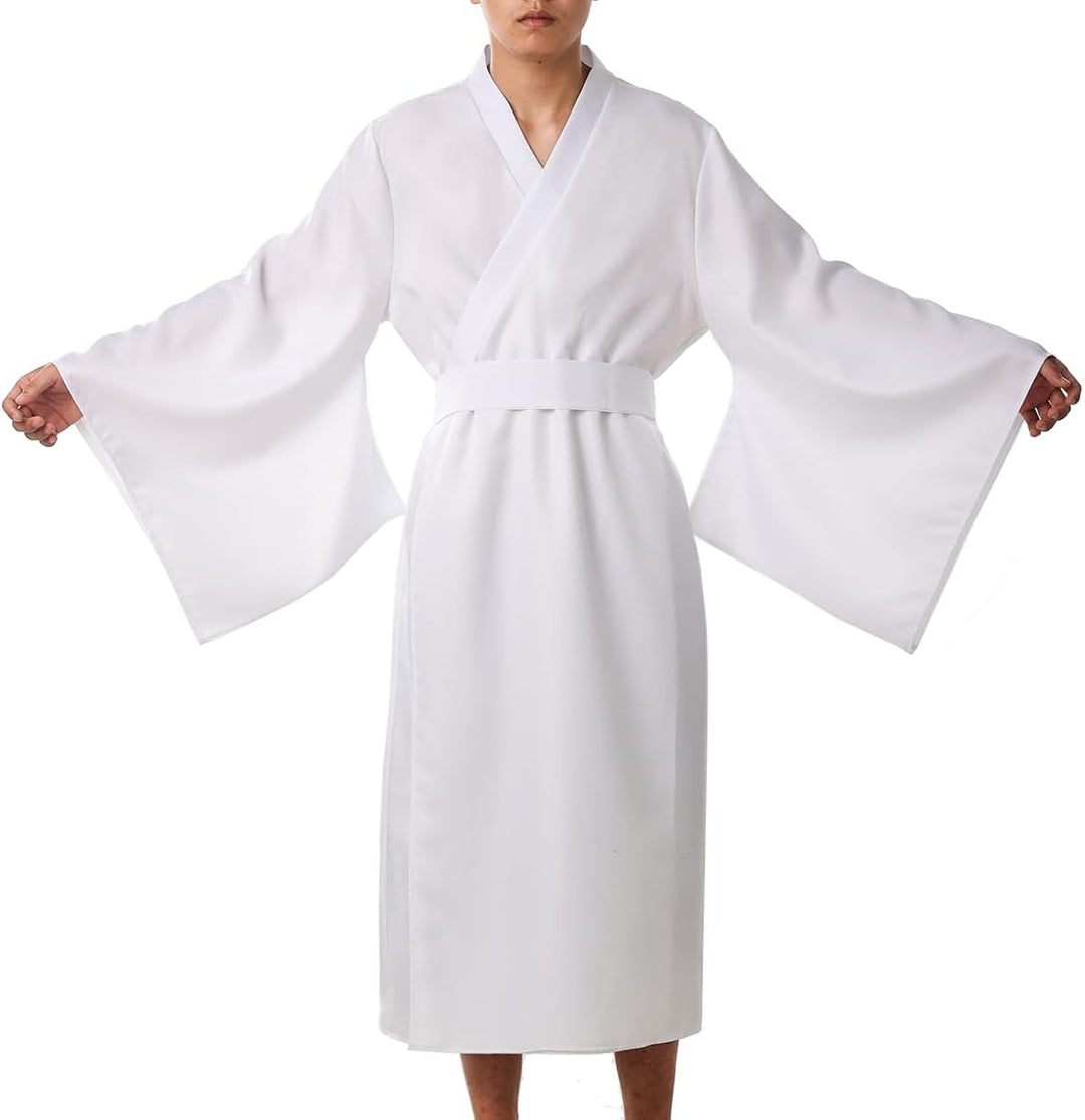 COSDREAMER Japanisches Yukata-Kimono-Kostüm für Herren, Kimono-Kostüm M Weiss, M Weiss