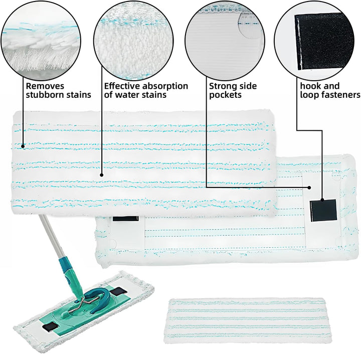 5 Stück Wischbezug für Leifheit Clean Twist M Ergo Micro Duo 38x16cm Bodenwischer Ersatzbezug für Le