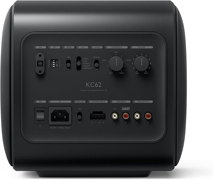KEF KC62 Leistungsstarker Aktiver Subwoofer | Schwarz | 1000 Watt, Schwarz