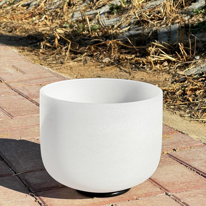 Kristall Klangschale 432hz G Note Kehlchakra Frosted Quartz Crystal Singing Bowl 10 Zoll