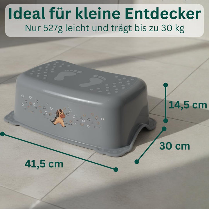 Tritthocker Kinder Wal Blau - Kindertritt Waschbecken stabil und rutschfest - Toilettenhocker Kinder