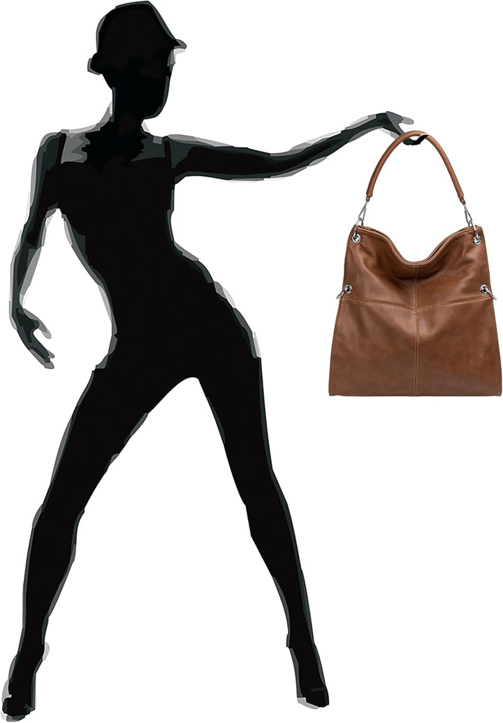 Caspar TS561 Damen Multifunktions Schultertasche Braun, Braun