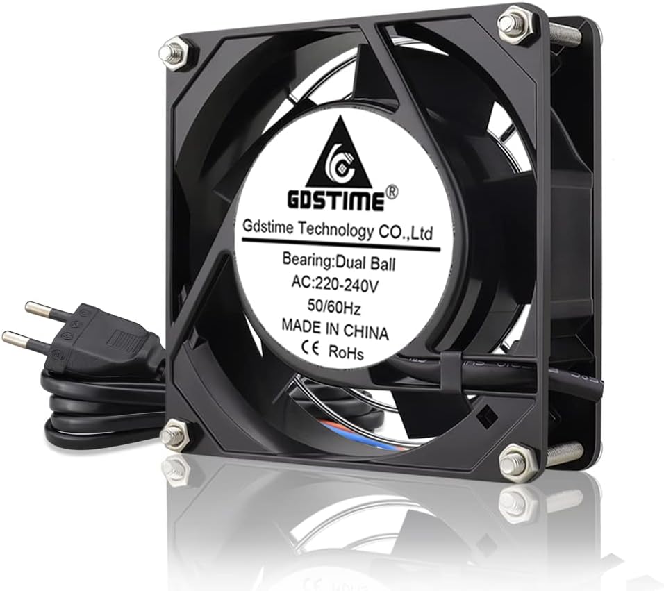 GDSTIME 230V Lüfter 92mm AC 92 x 25mm 220V Lüfter Dual Kugellager Axiallüfter, 92 x 25mm