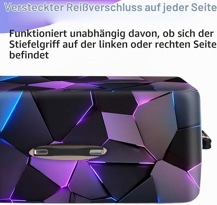 FANSU Elastisch Kofferhülle Kofferschutzhülle, 3D Weltraumdruckl Kofferüberzug Schutzhülle mit Reiss
