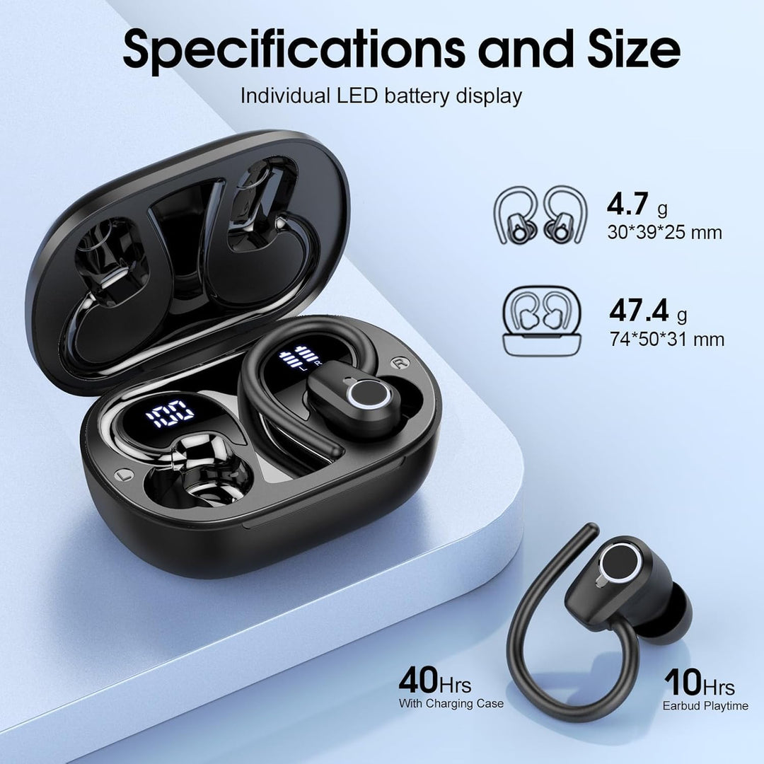 Bluetooth Kopfhörer Sport, 2026 Kopfhörer Kabellos Bluetooth 5.3, 50 Std HiFi Stereo In Ear Ohrhörer