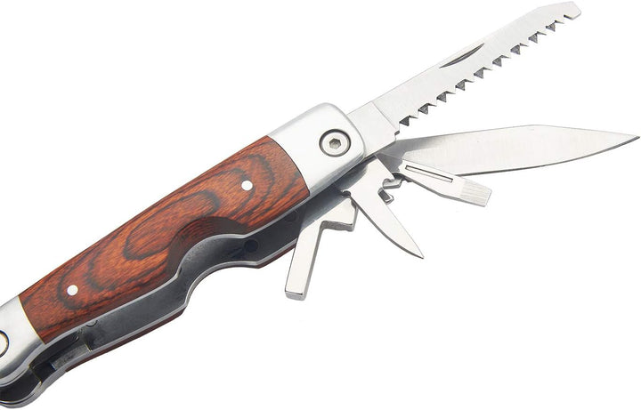 LAGUIOLE - Laguiole 4268486 Edelstahl-Multifunktionszange (8 Funktionen) mit Pakka-Holz-Griff und br